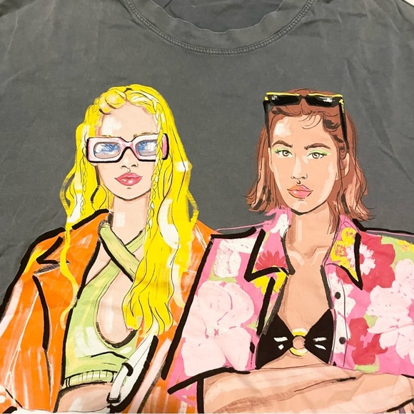 Zara Graphic Tee Womens Tshirt Size Small Shirt - Picture 2 of 16